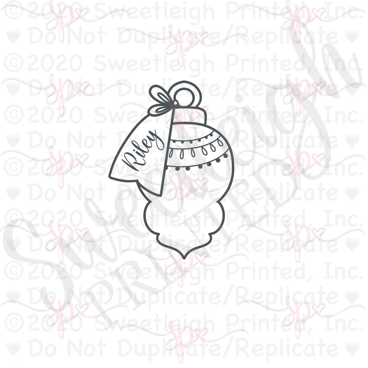 Fancy Ornament with Tag Cookie Cutter - Sweetleigh 