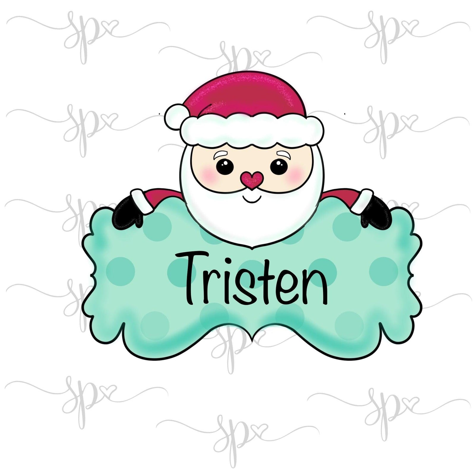 Fancy Santa Plaque Cookie Cutter - Sweetleigh 