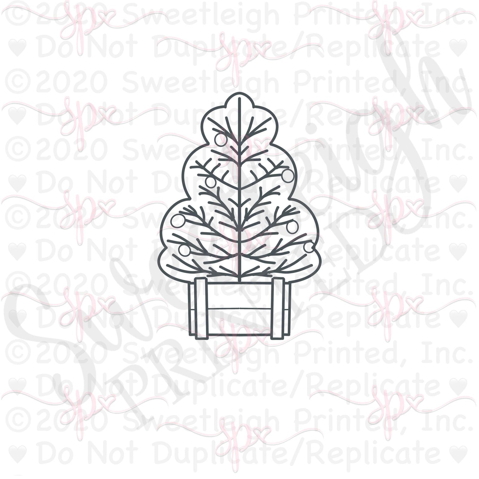 Farmhouse Mini Noble Tree Cookie Cutter - Sweetleigh 