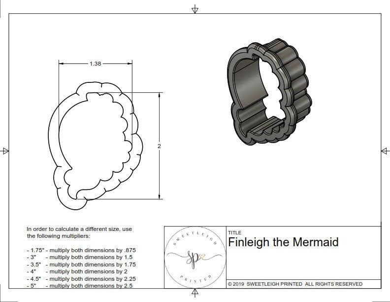 Finleigh the Mermaid Cookie Cutter - Sweetleigh 