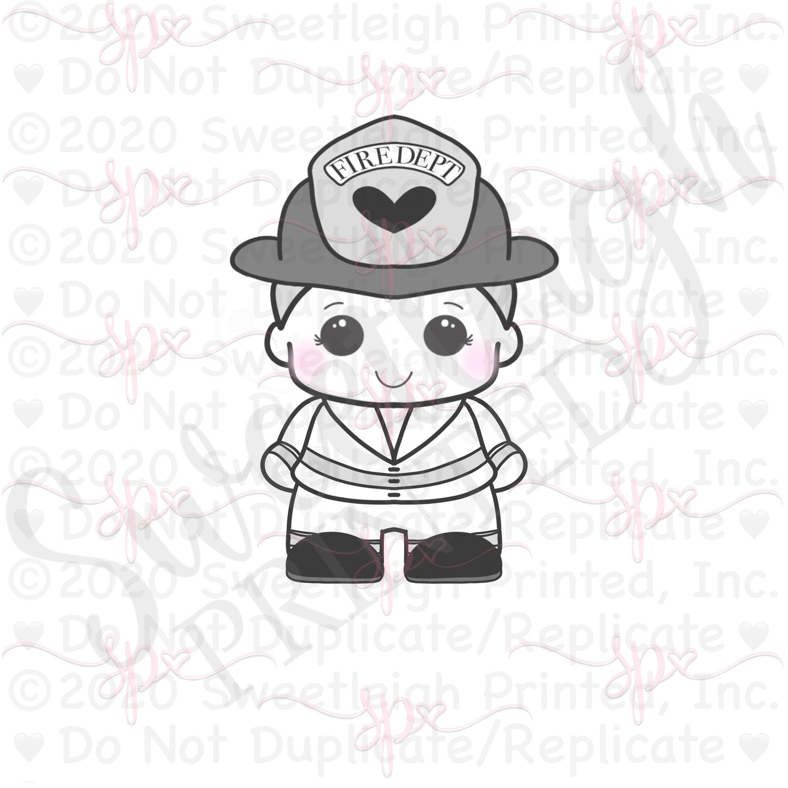 Fire Fighter Boy Cookie Cutter - Sweetleigh 