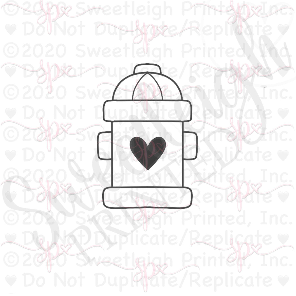 Fire Hydrant with Heart Cutout Cookie Cutter - Sweetleigh 
