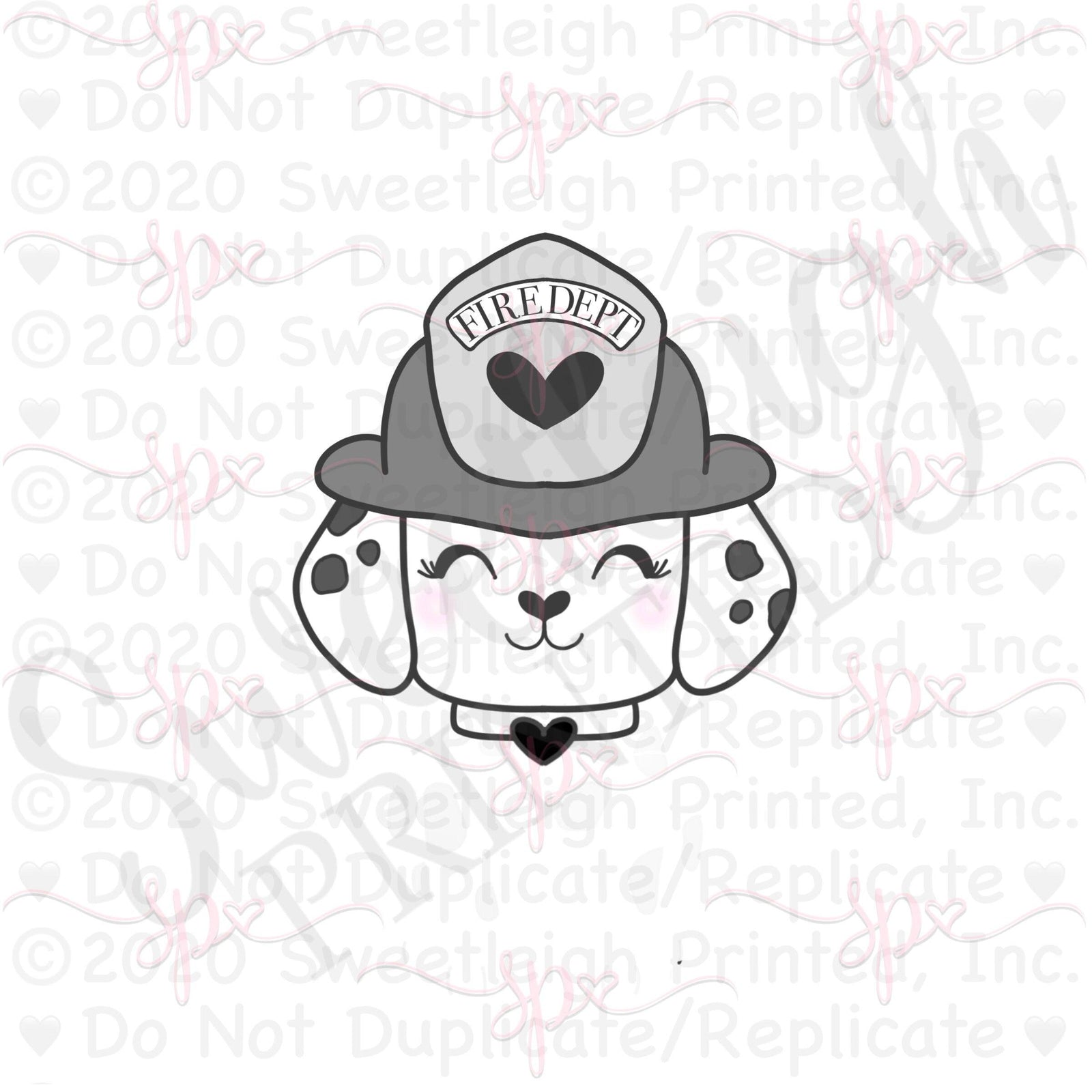 Firefighter Dalmatian Face Cookie Cutter - Sweetleigh 