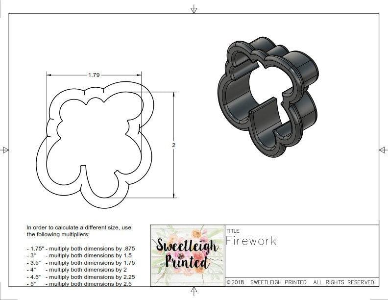 Firework Cookie Cutter - Sweetleigh 