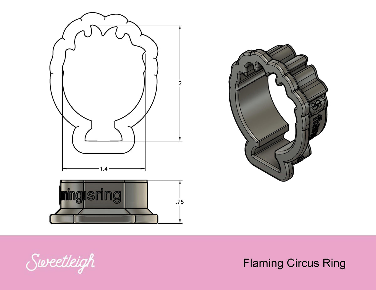 Flaming Circus Ring Cookie Cutter - Sweetleigh 