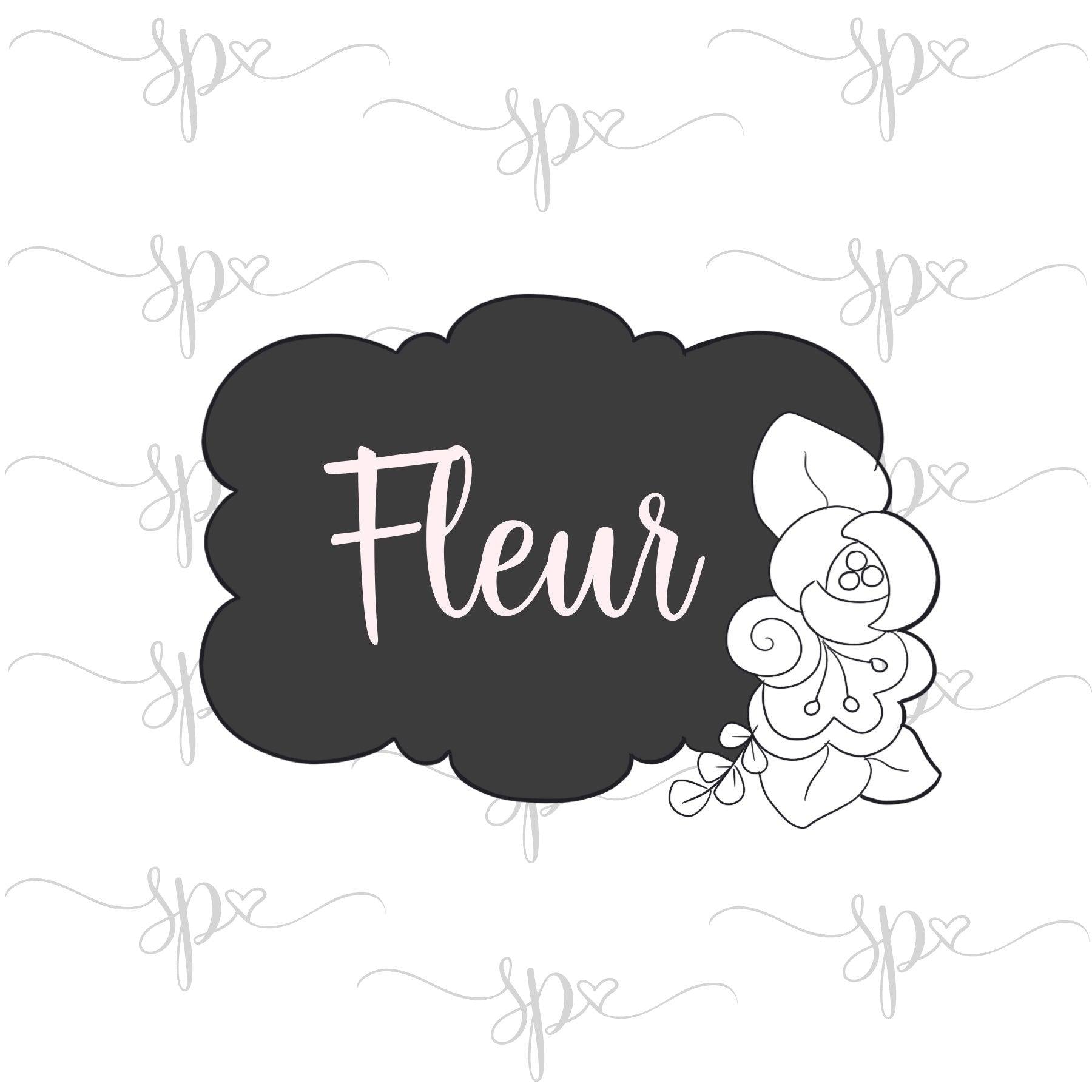 Fleur Plaque Cookie Cutter - Sweetleigh 