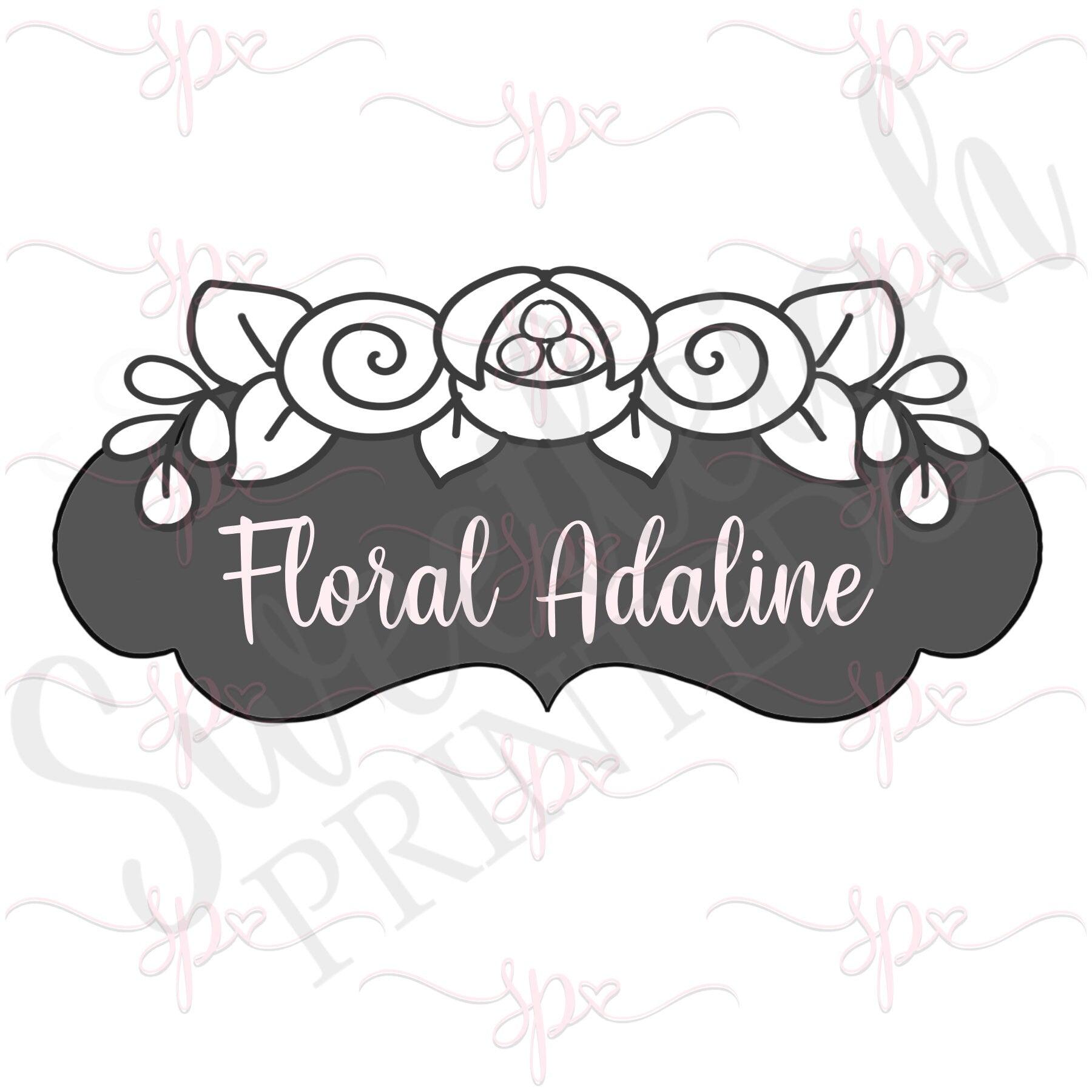 Floral Adaline Plaque Cookie Cutter - Sweetleigh 