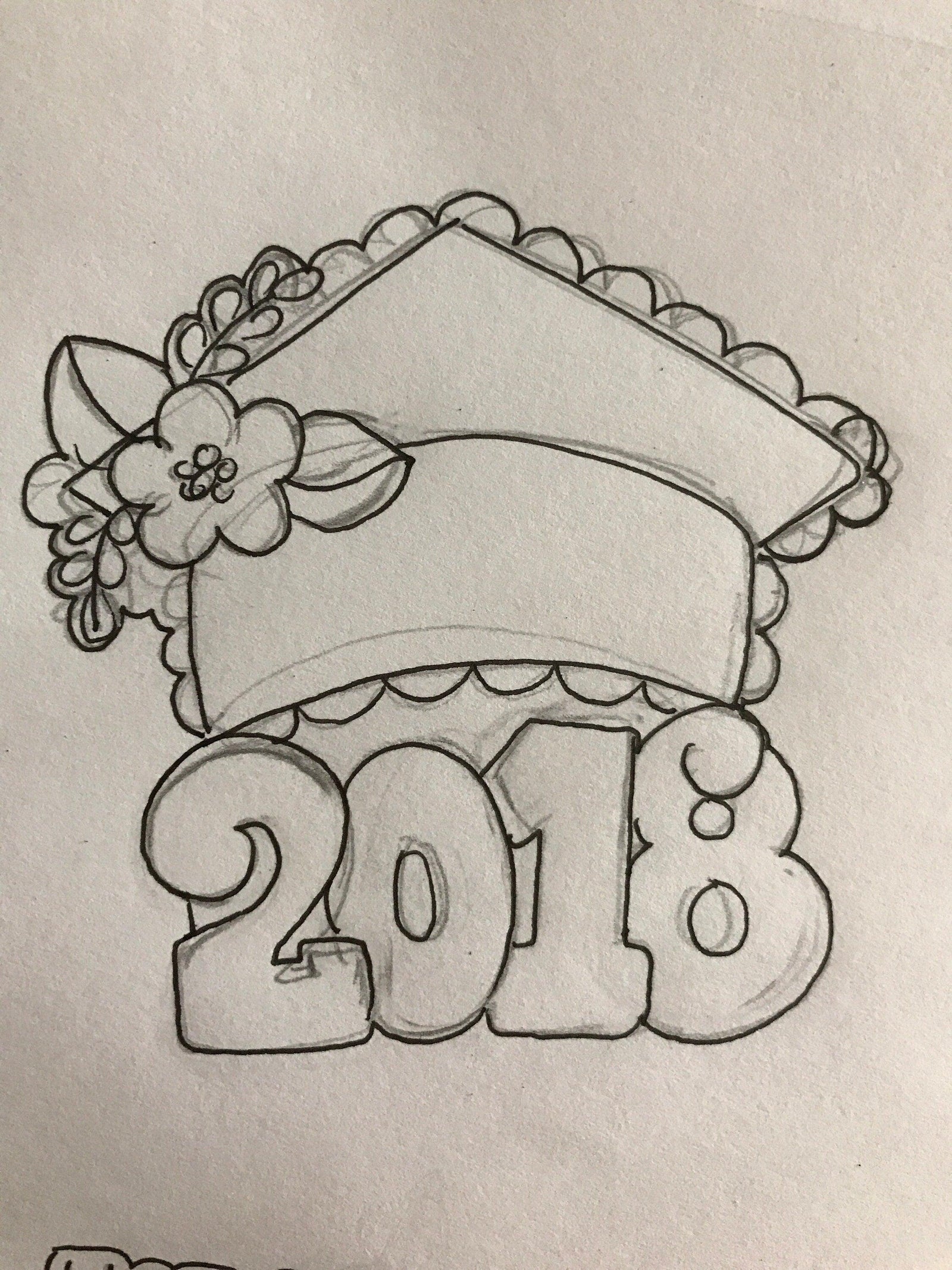 Floral and Lace Grad Cap Plaque Cookie Cutter - Sweetleigh 