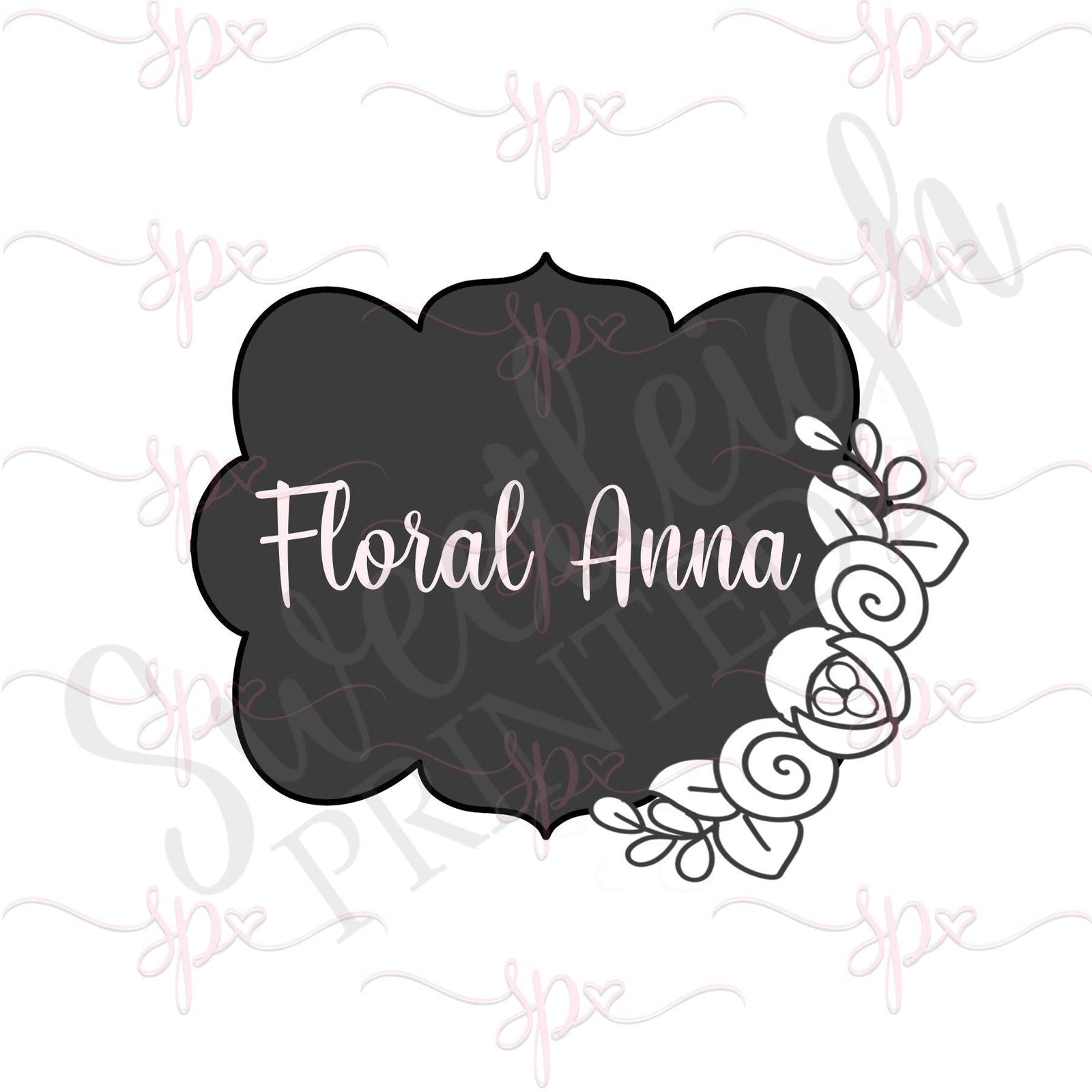 Floral Anna Plaque Cookie Cutter - Sweetleigh 