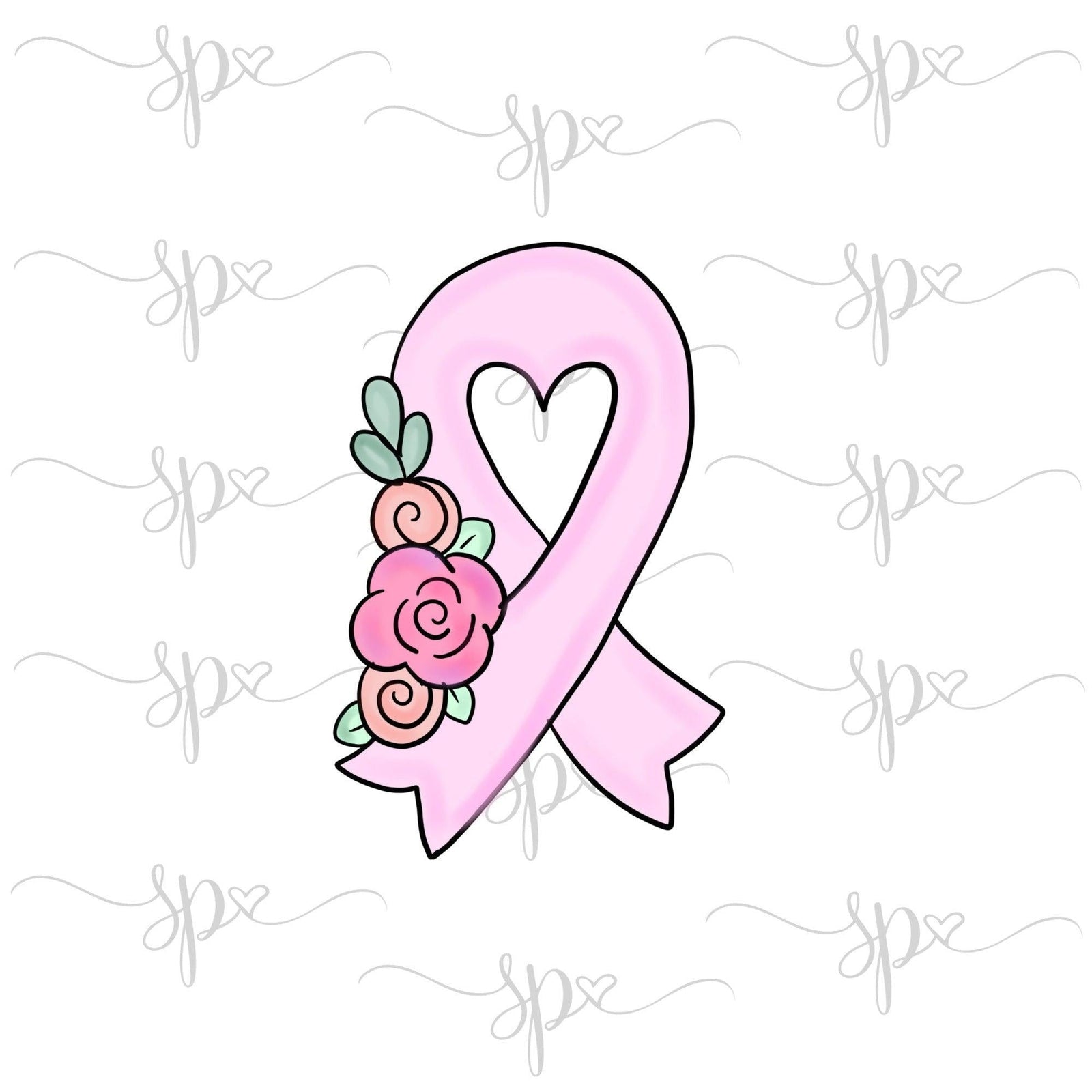 Floral Awareness Ribbon Cookie Cutter - Sweetleigh 