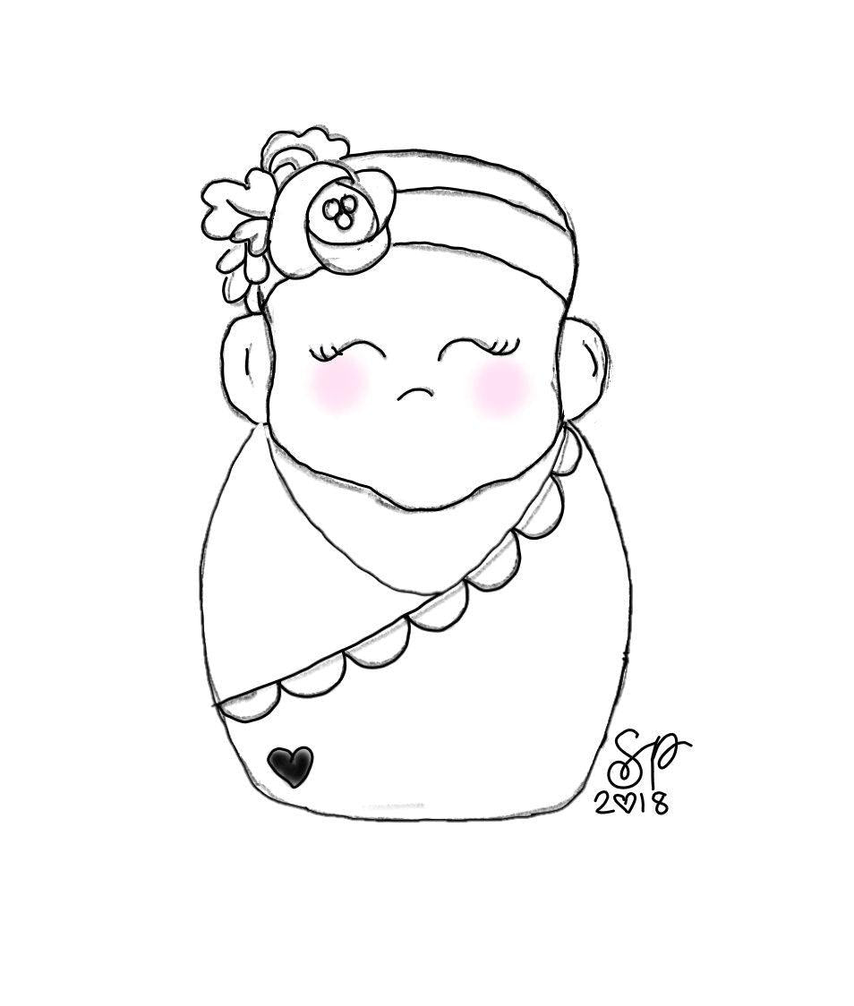 Floral Baby Swaddle Cookie Cutter - Sweetleigh 