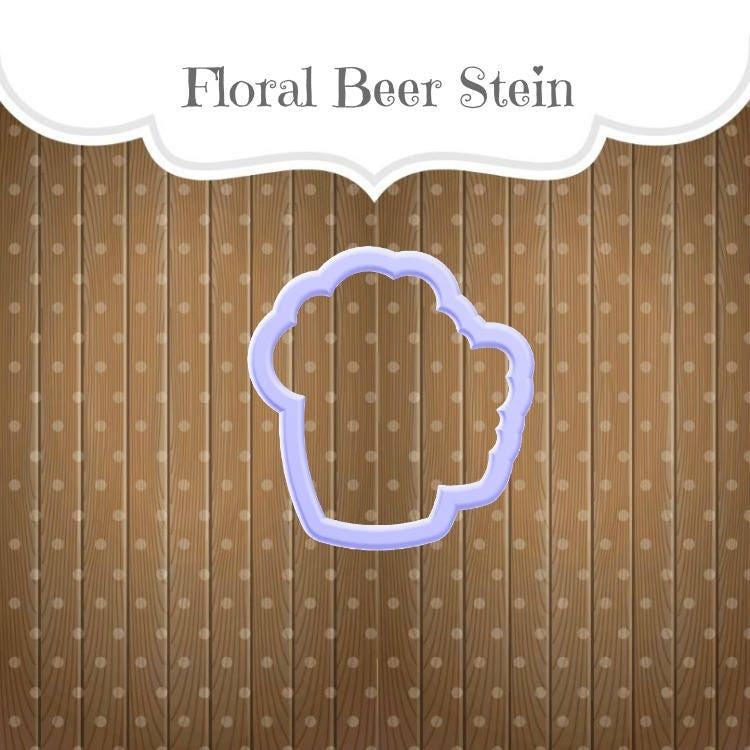 Floral Beer Stein Cookie Cutter - Sweetleigh 