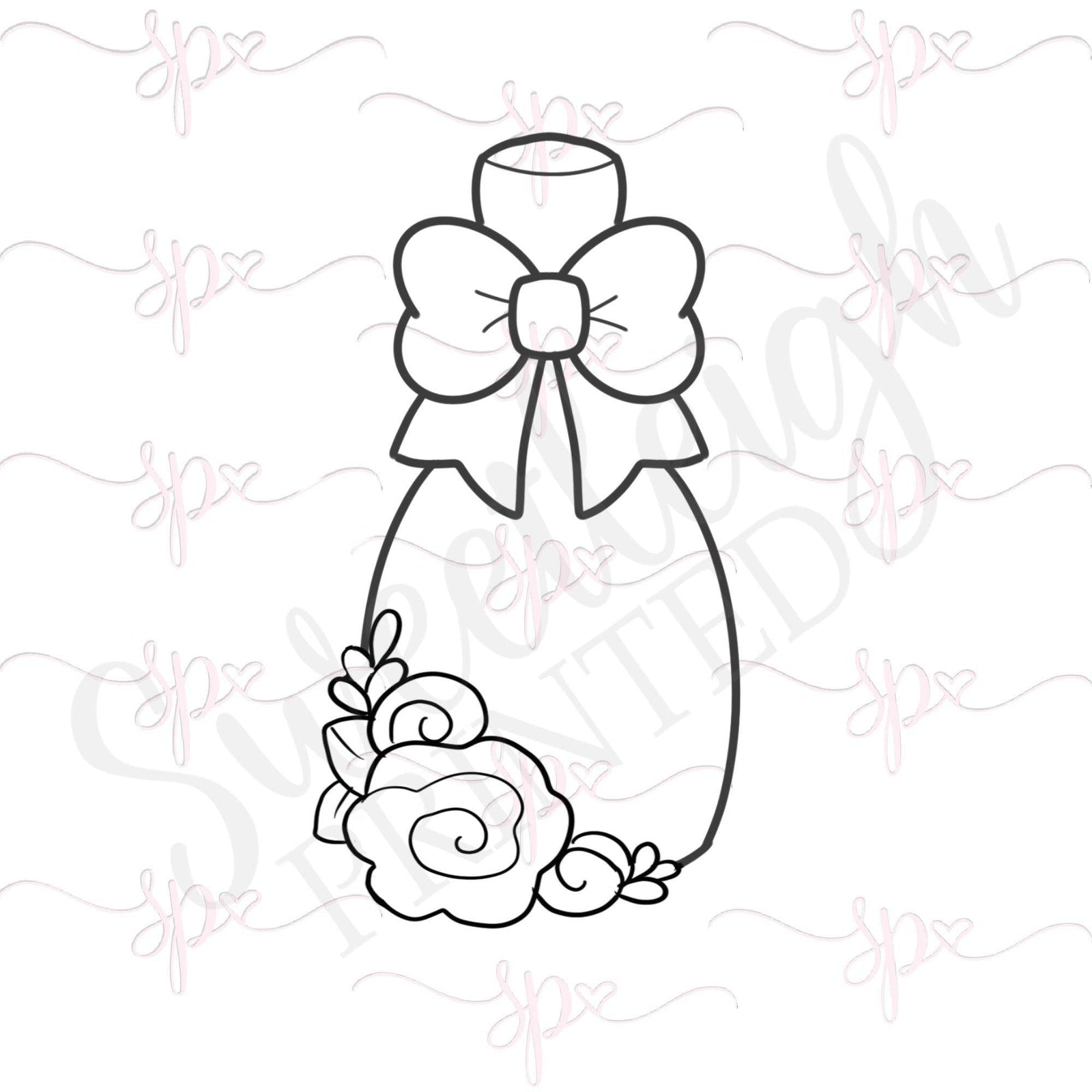 Floral Bubbly Bottle Cookie Cutter - Sweetleigh 