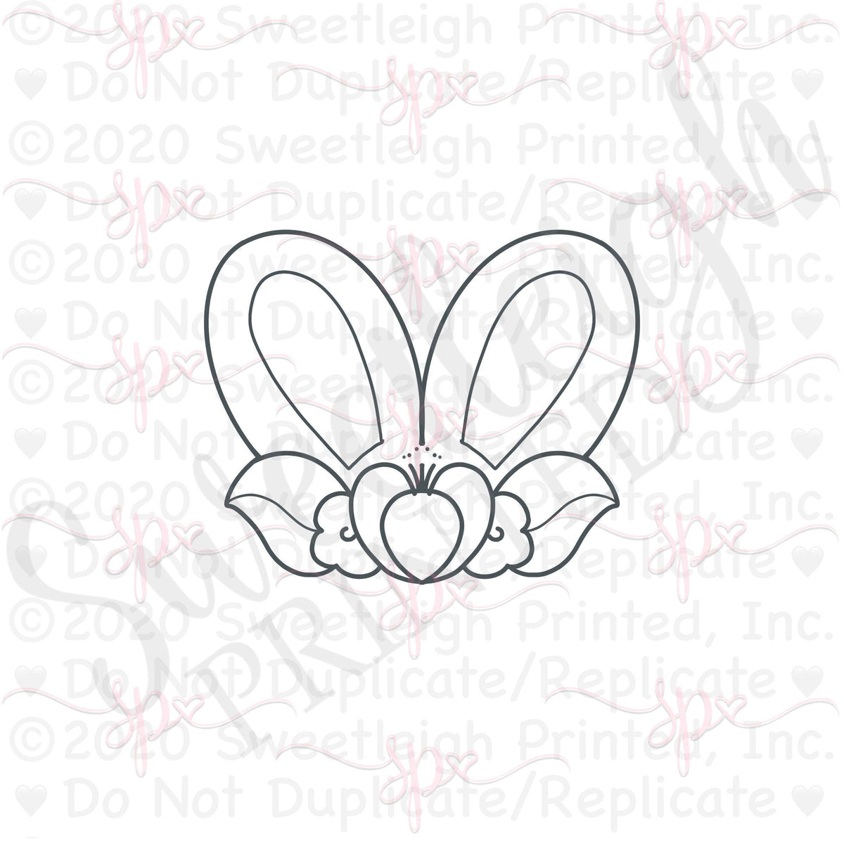 Floral Bunny Ears Cookie Cutter - Sweetleigh 