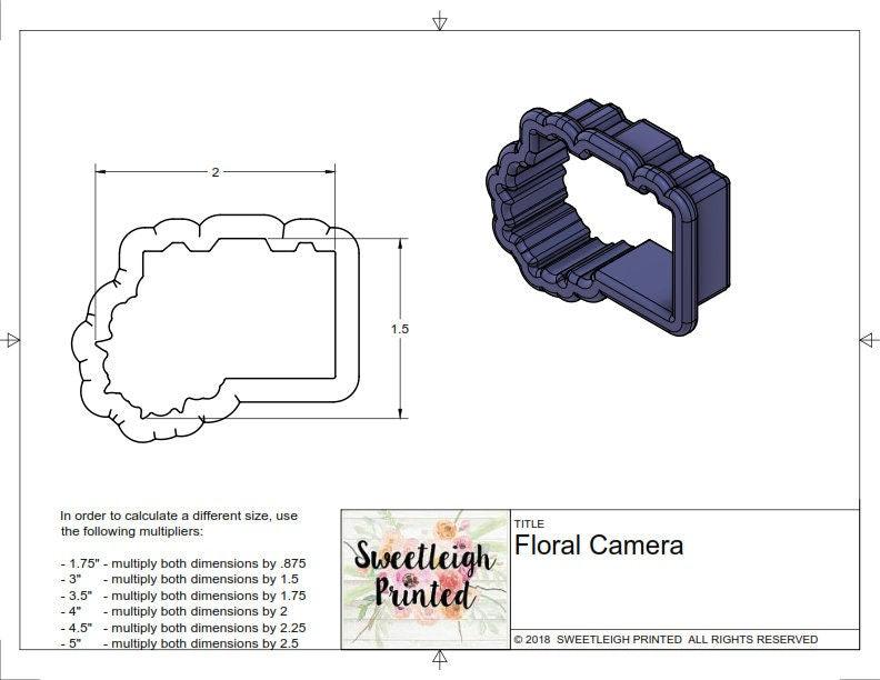 Floral Camera Cookie Cutter - Sweetleigh 