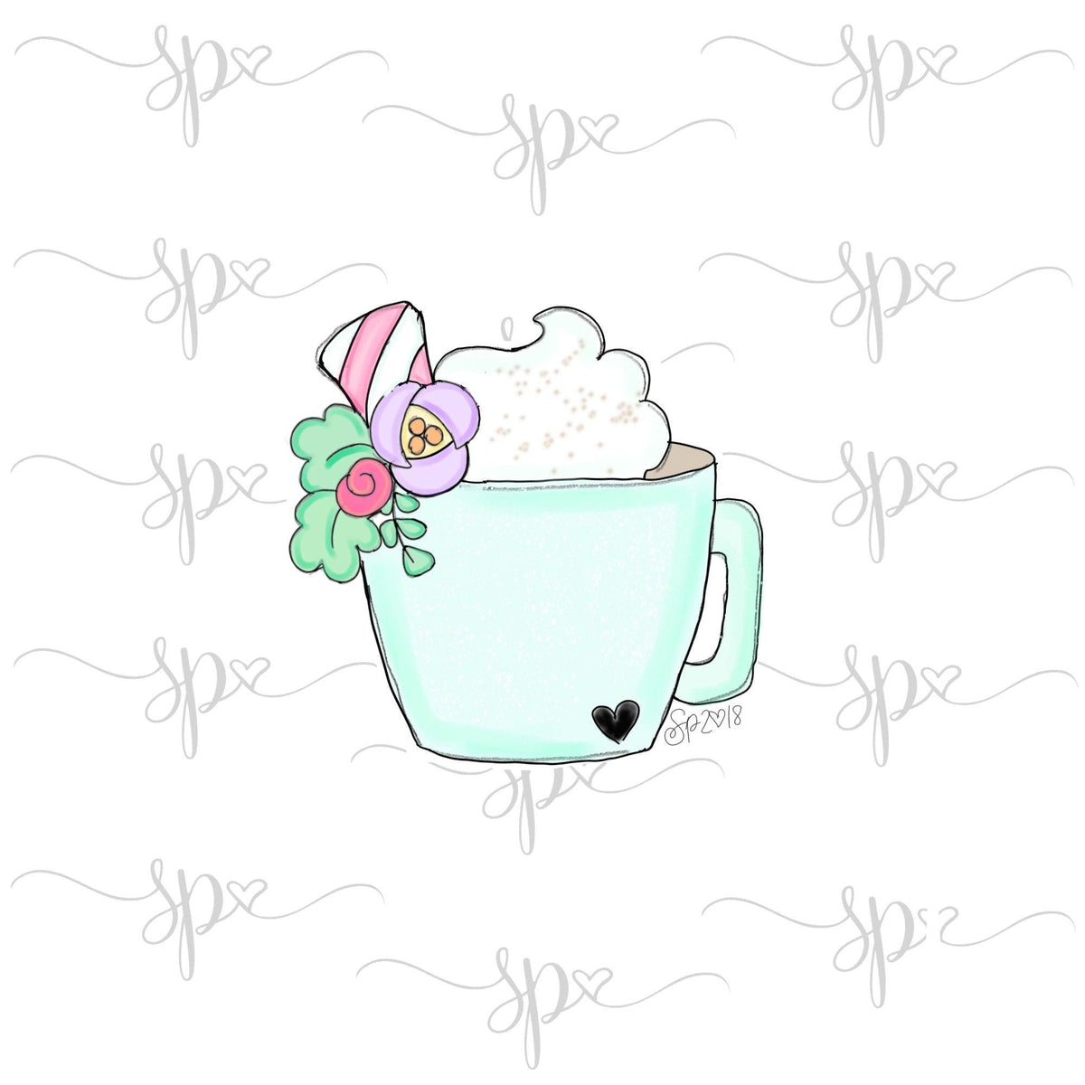 Floral Candy Mug Cookie Cutter - Sweetleigh 