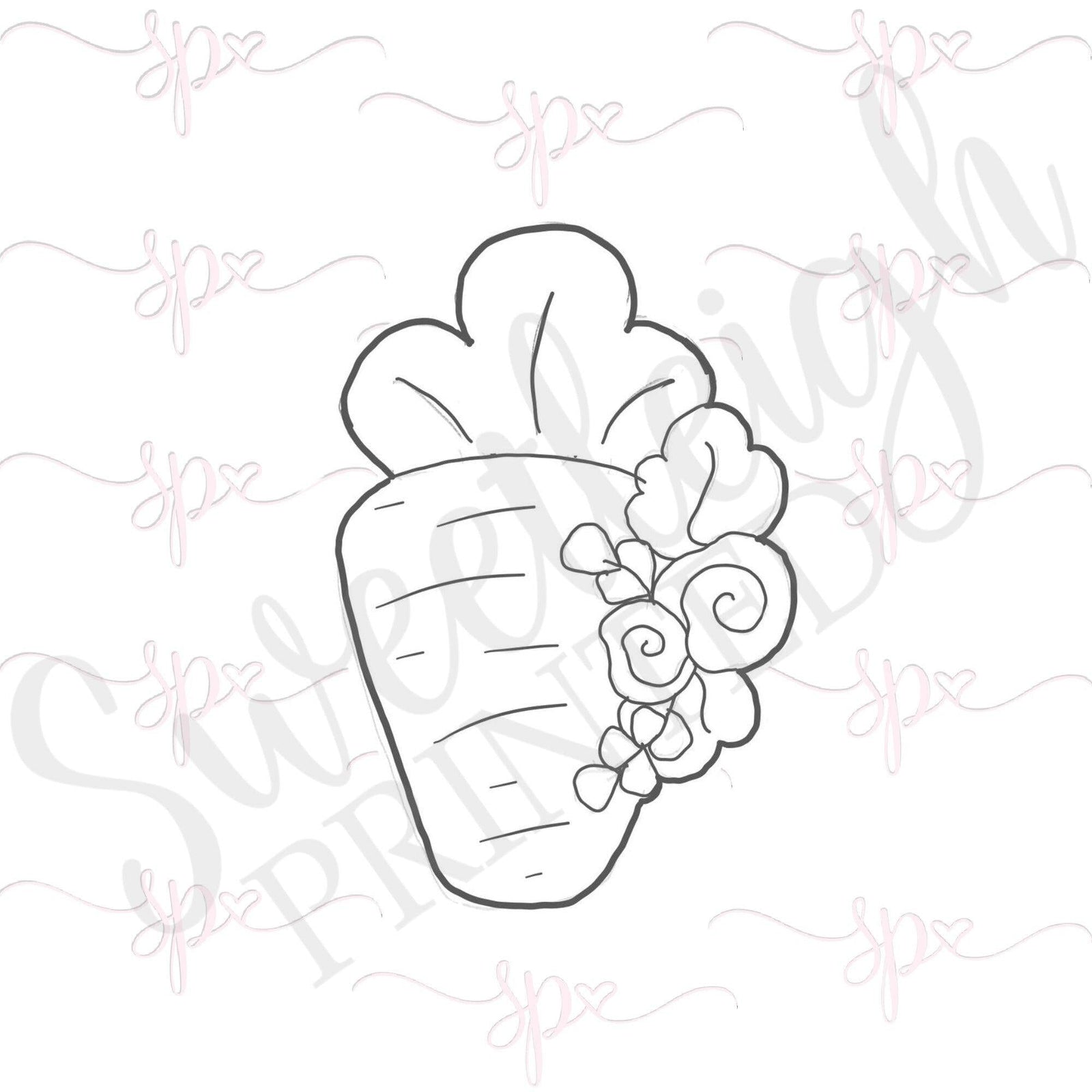 Floral Carrot Cookie Cutter - Sweetleigh 