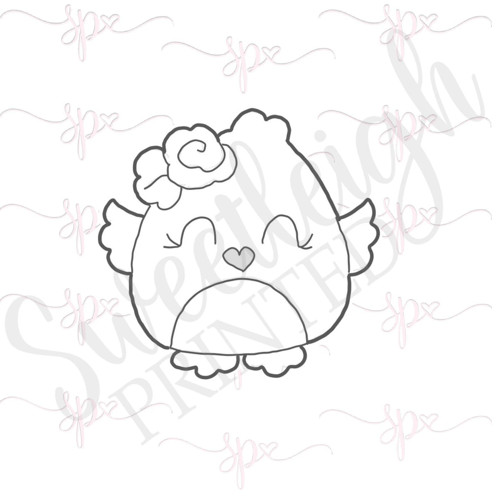 Floral Chick 2 Cookie Cutter - Sweetleigh 