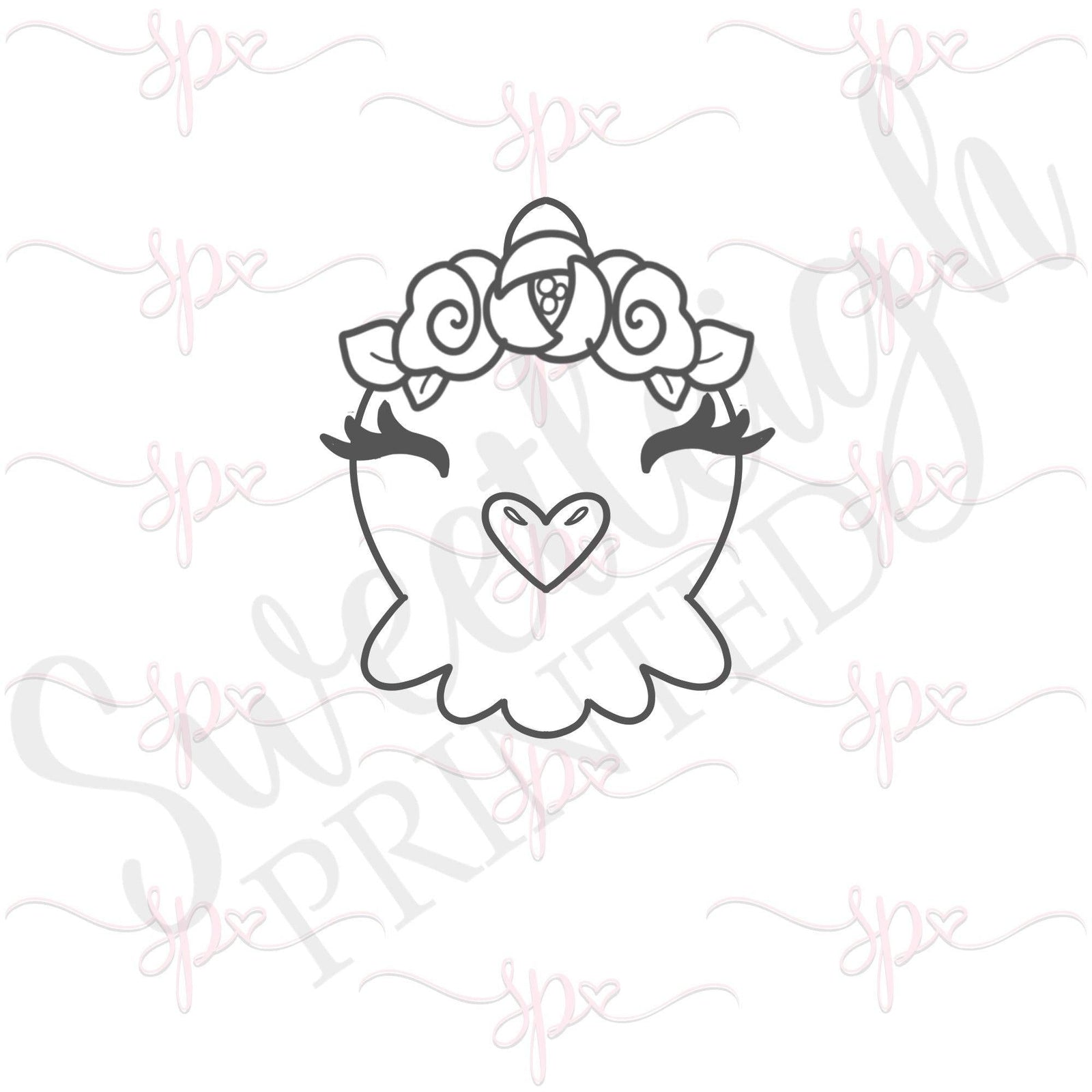 Floral Chicken Face 2020 Cookie Cutter - Sweetleigh 