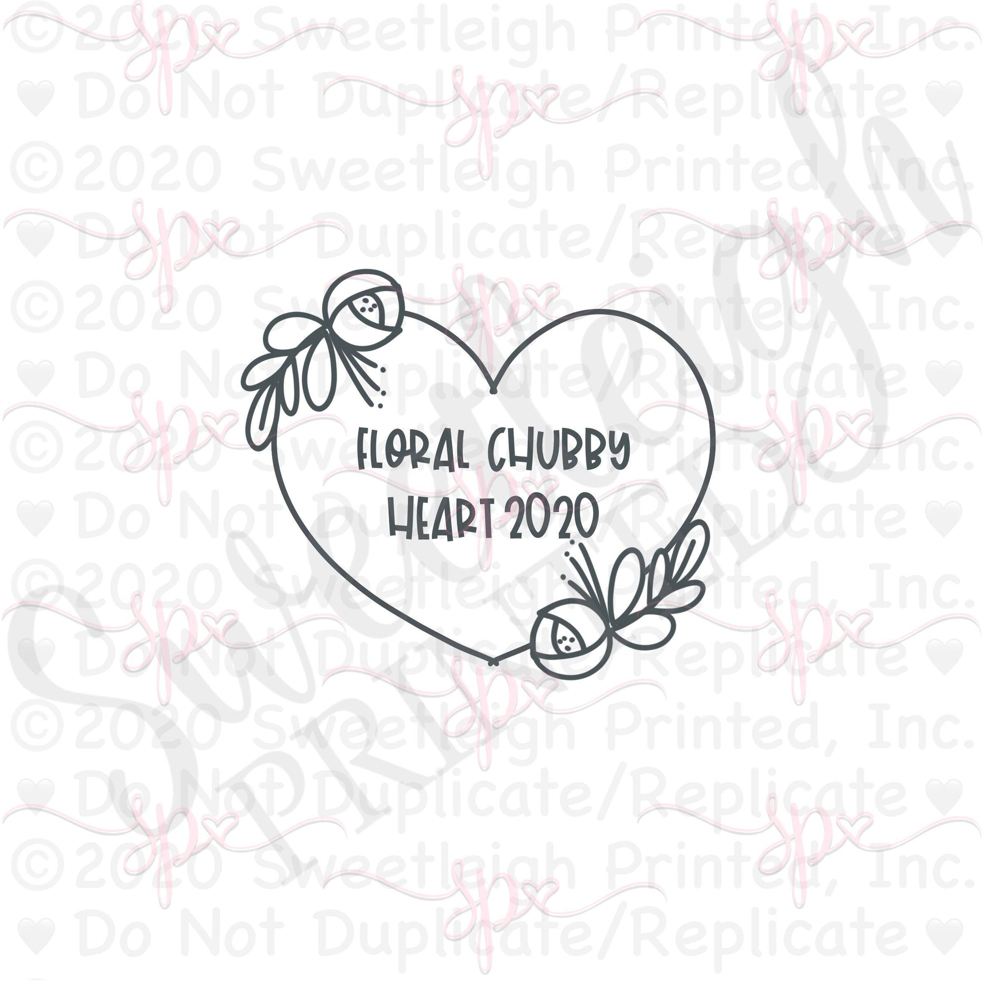 Floral Chubby Heart 2020 Cookie Cutter - Sweetleigh 