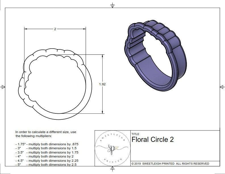 Floral Circle 2 Cookie Cutter - Sweetleigh 