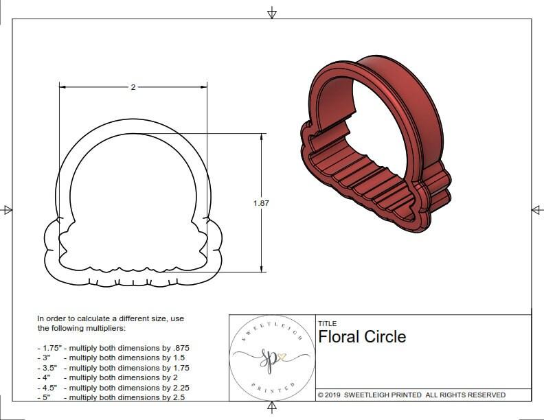 Floral Circle Cookie Cutter - Sweetleigh 