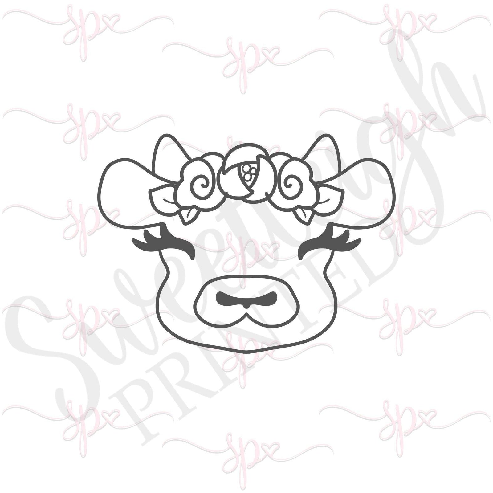 Floral Cow Face 2020 Cookie Cutter - Sweetleigh 