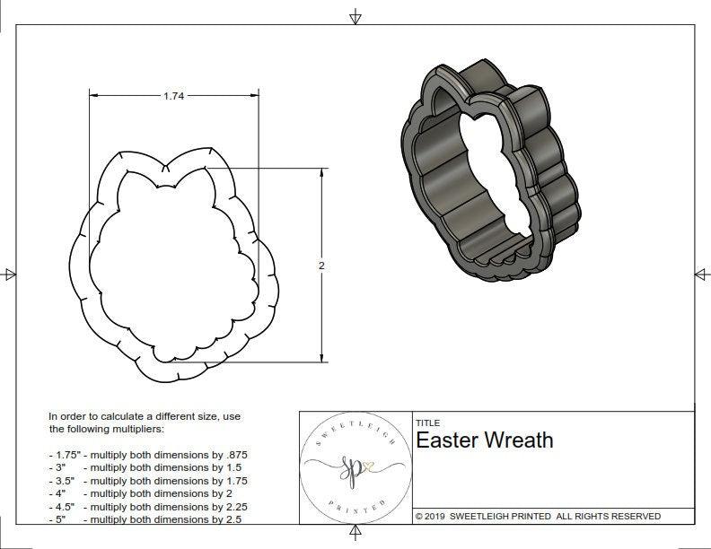 Floral Easter Wreath Cookie Cutter - Sweetleigh 