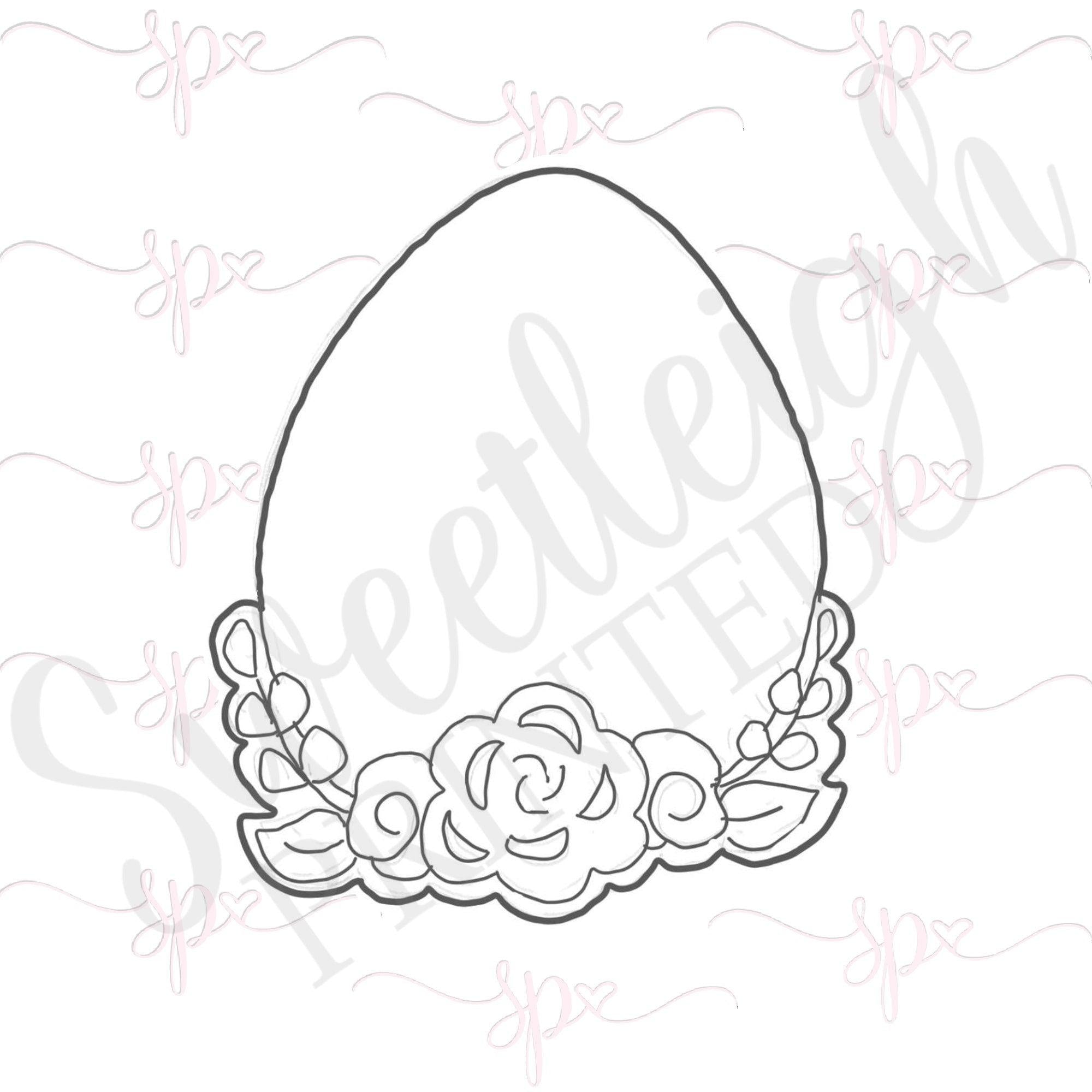 Floral Egg 2 Cookie Cutter - Sweetleigh 