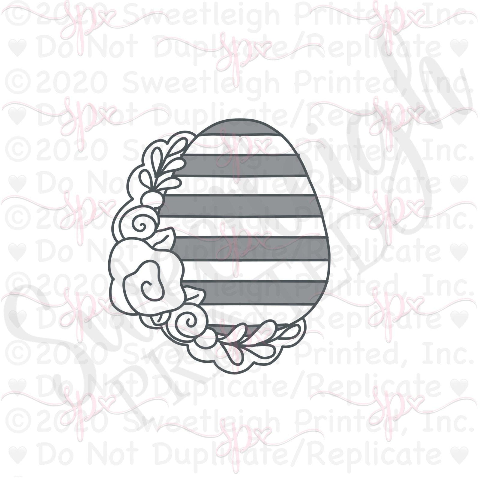 Floral Egg Cookie Cutter - Sweetleigh 