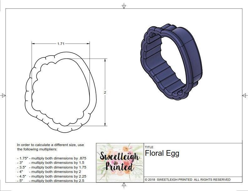Floral Egg Cookie Cutter - Sweetleigh 