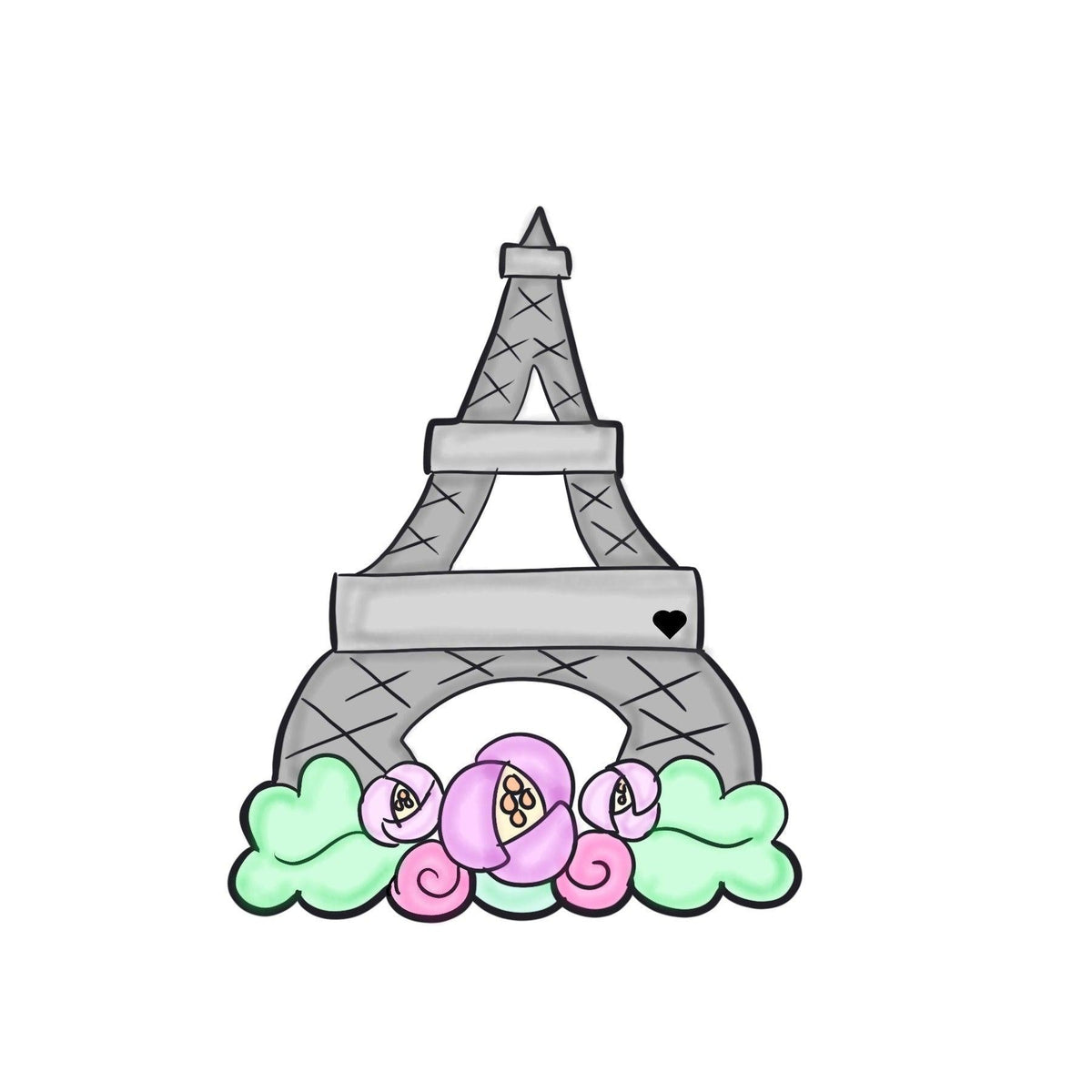 Floral Eiffel Tower Cookie Cutter - Sweetleigh 