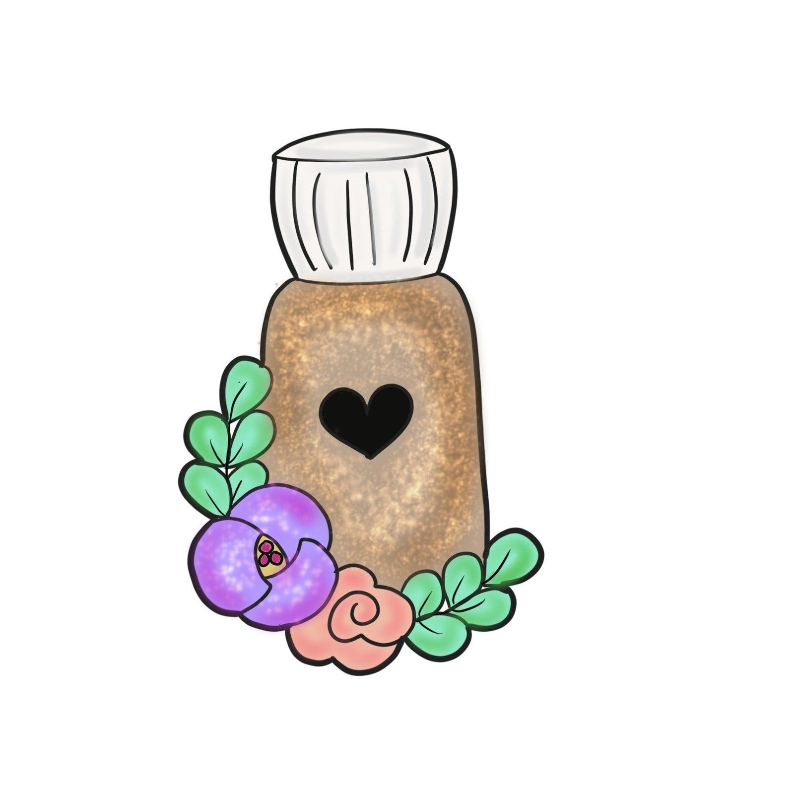 Floral Essential Oil Bottle Cookie Cutter - Sweetleigh 
