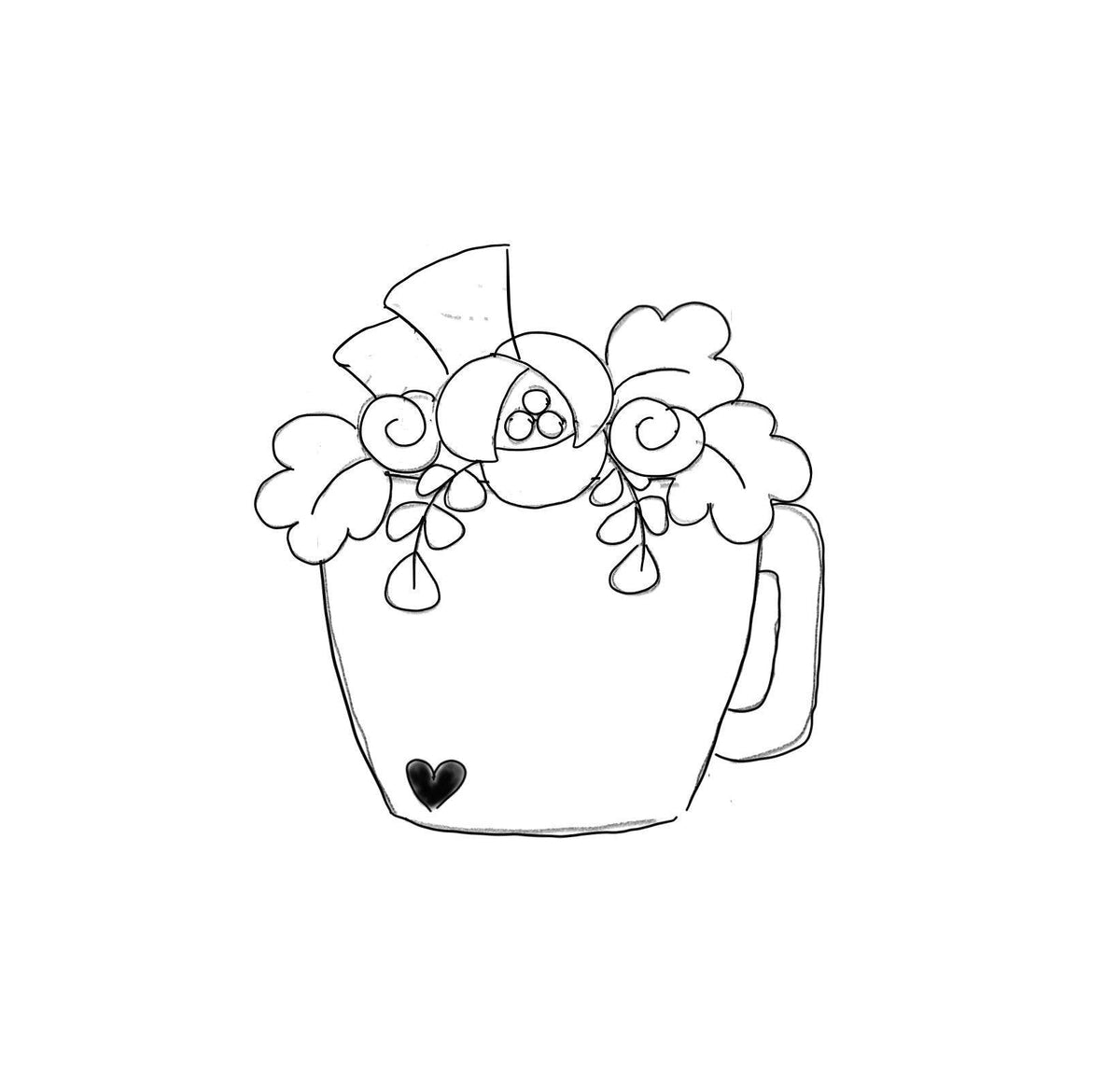 Floral Fall Mug Cookie Cutter - Sweetleigh 