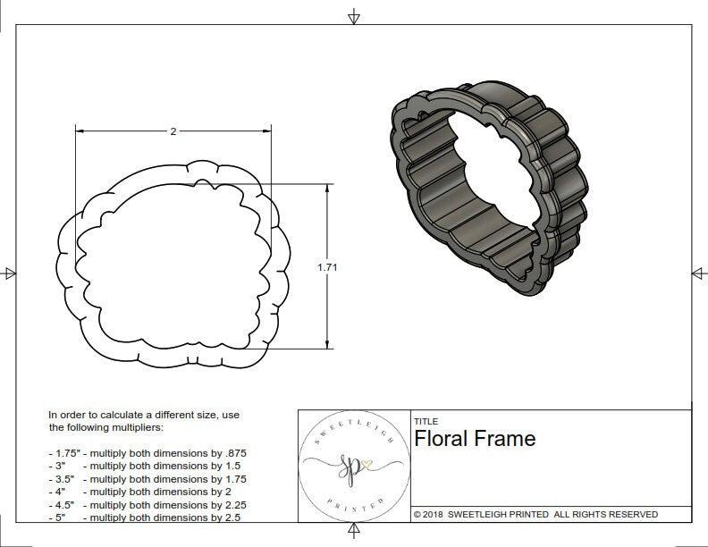 Floral Frame Cookie Cutter - Sweetleigh 