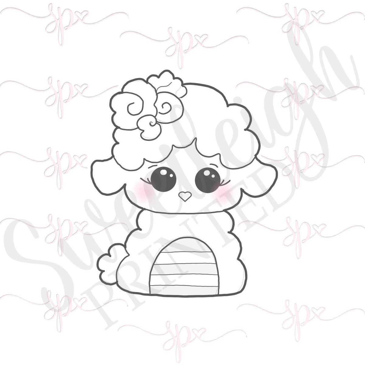 Floral Fuzzy Lamb Cookie Cutter - Sweetleigh 