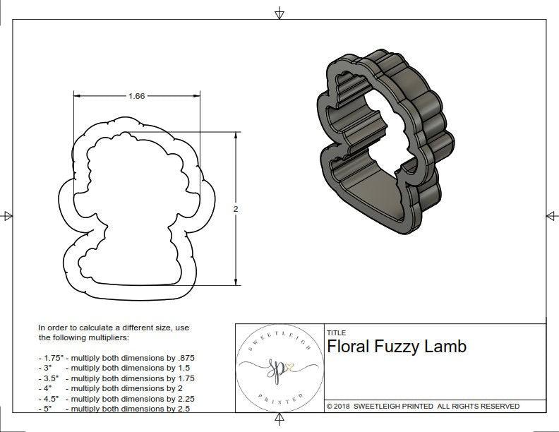 Floral Fuzzy Lamb Cookie Cutter - Sweetleigh 