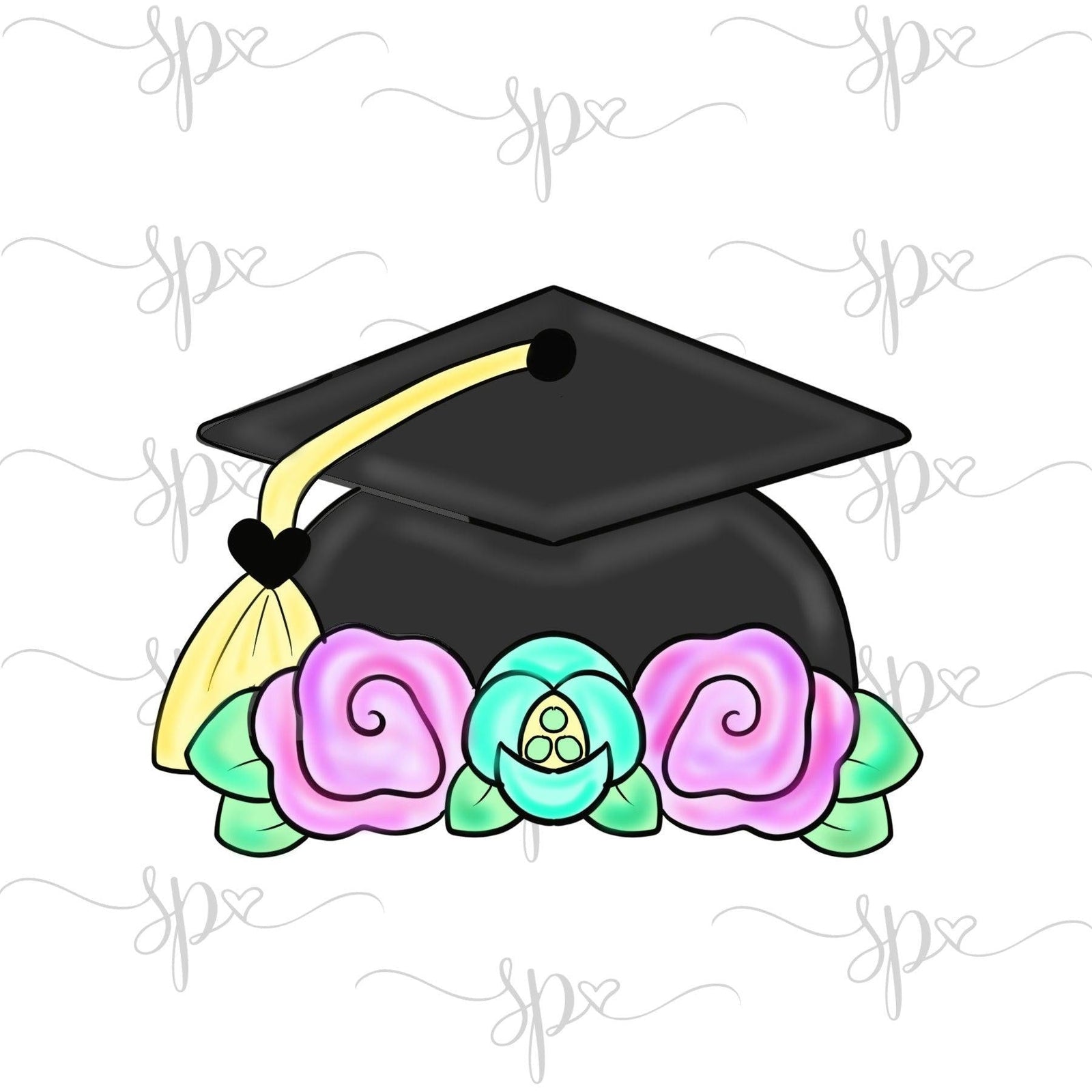 Floral Grad Cap 2019 Cookie Cutter - Sweetleigh 