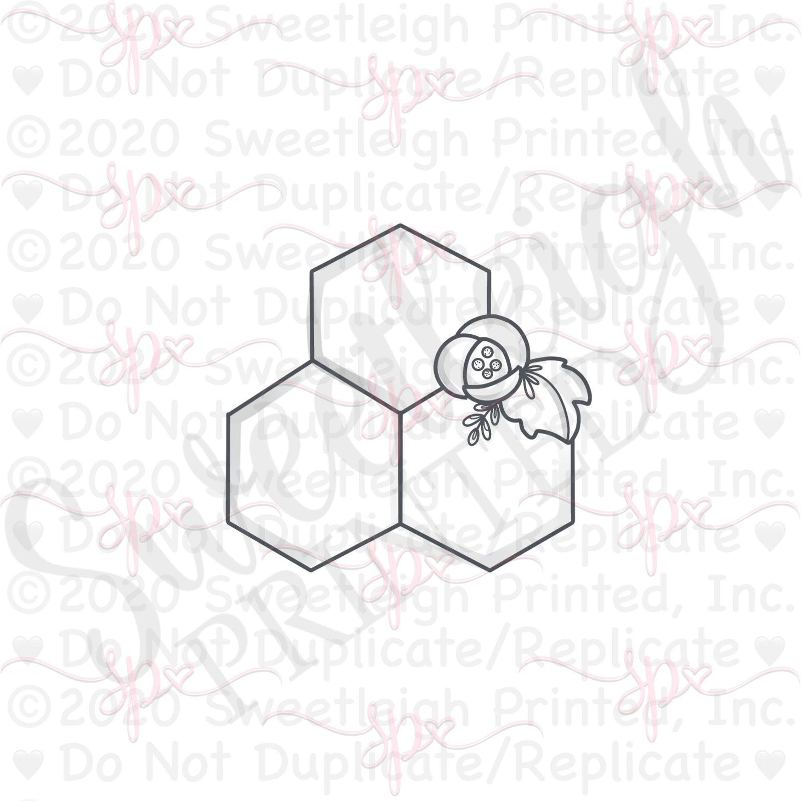Floral Honeycomb 2 Cookie Cutter - Sweetleigh 