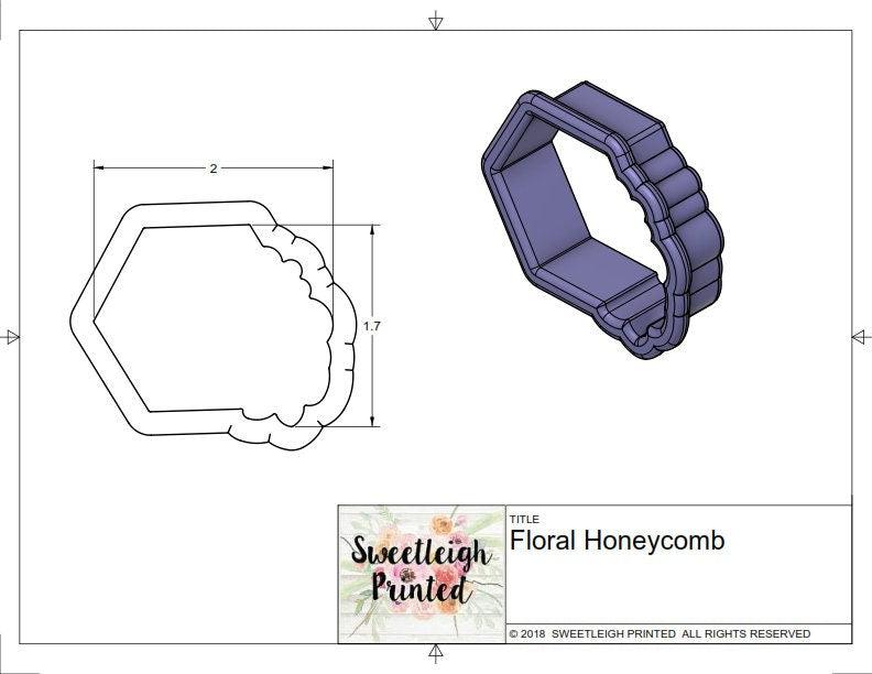 Floral Honeycomb Cookie Cutter - Sweetleigh 