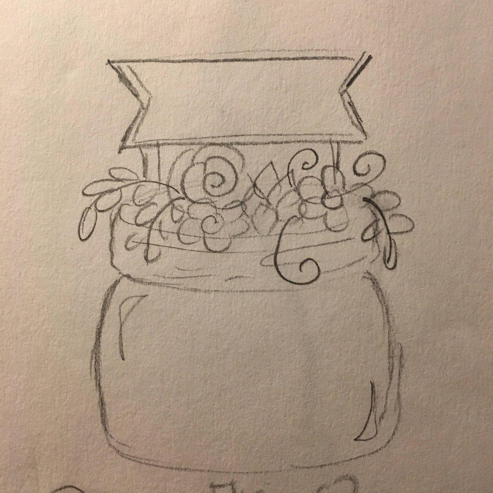 Floral Jar with Banner 2 Cookie Cutter - Sweetleigh 