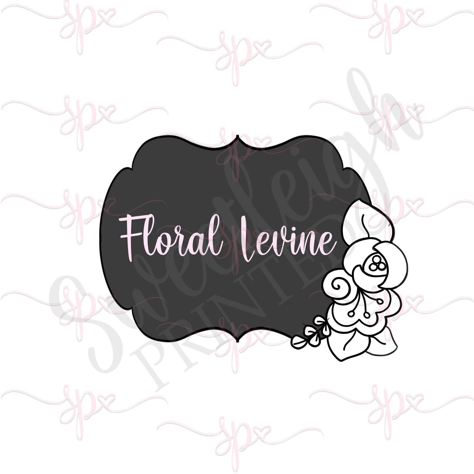 Floral Levine Plaque Cookie Cutter - Sweetleigh 