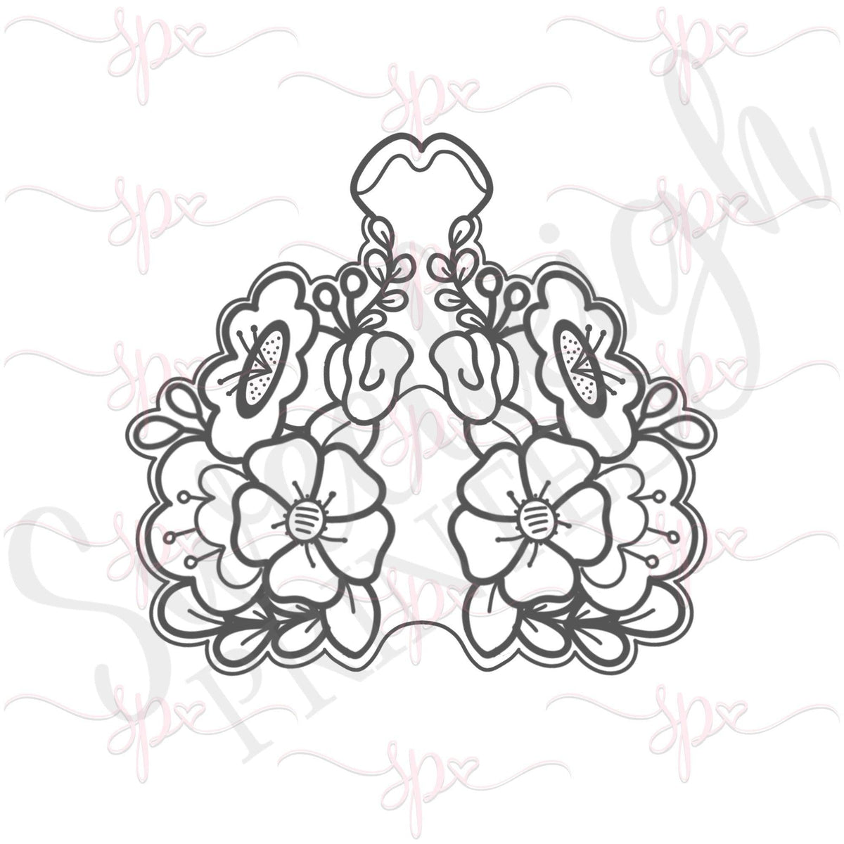 Floral Lungs Cookie Cutter - Sweetleigh 
