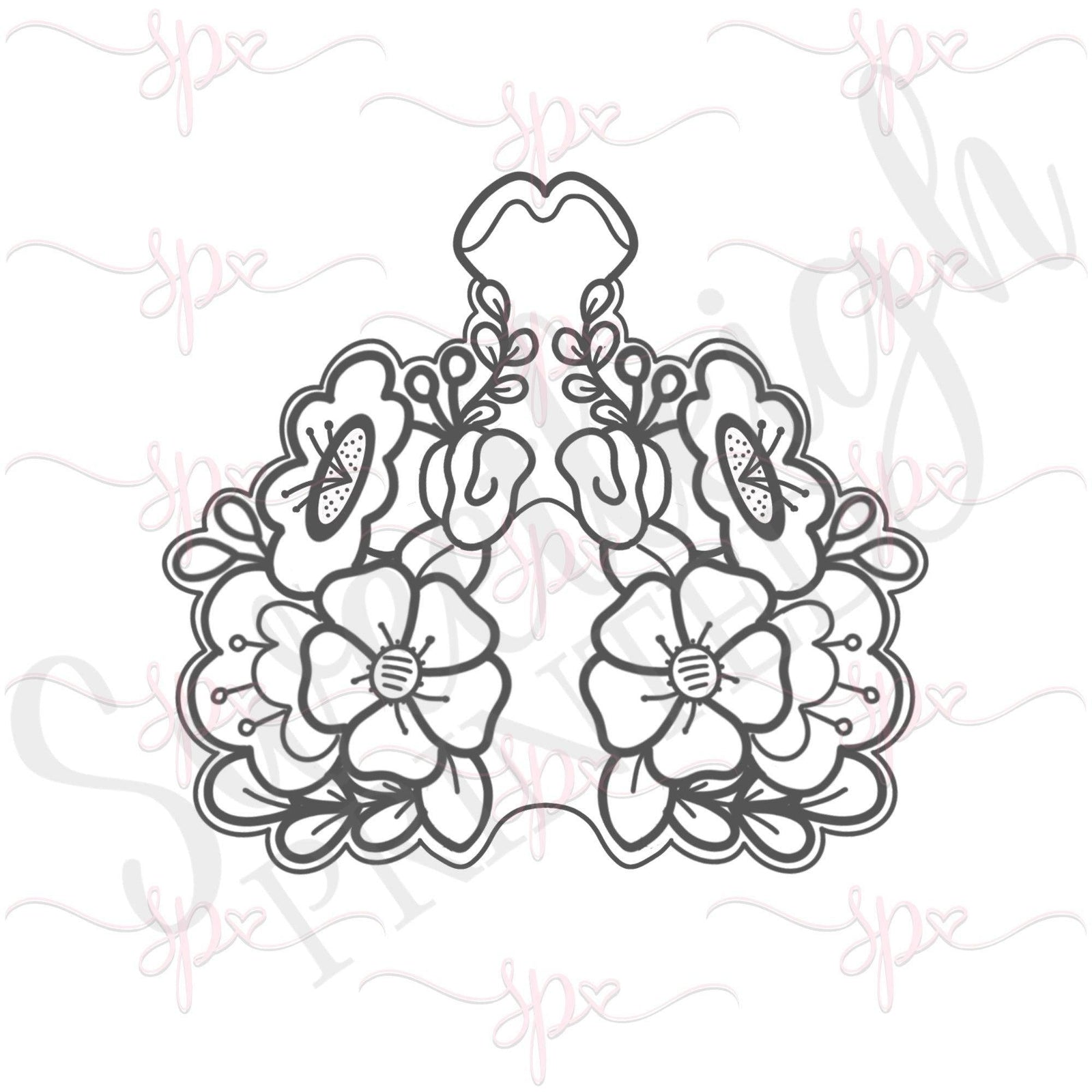 Floral Lungs Cookie Cutter - Sweetleigh 