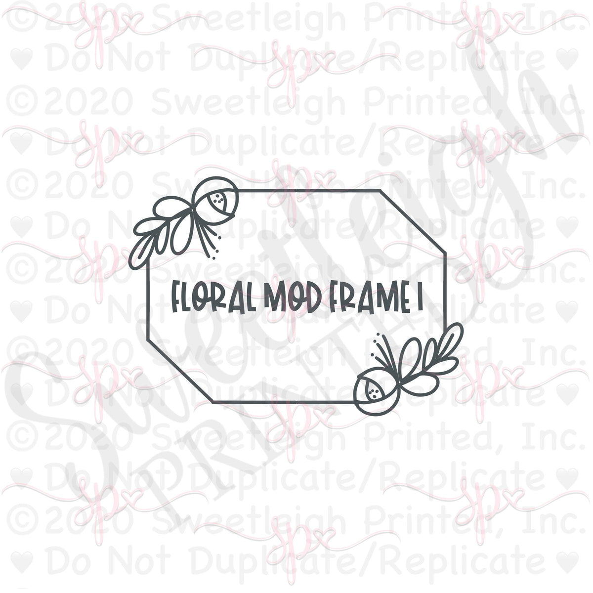 Floral Mod Frame 1 Cookie Cutter - Sweetleigh 