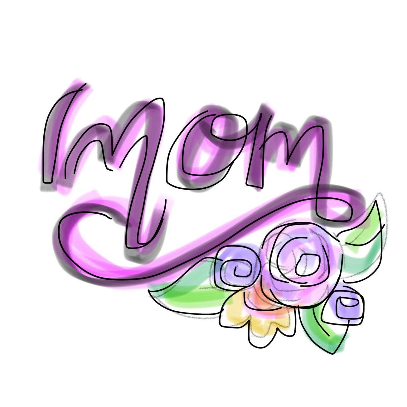 Floral Mom Hand Lettered Cookie Cutter - Sweetleigh 