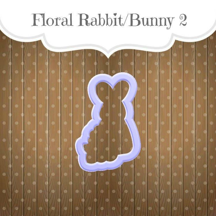 Floral Rabbit 2 Cookie Cutter - Sweetleigh 