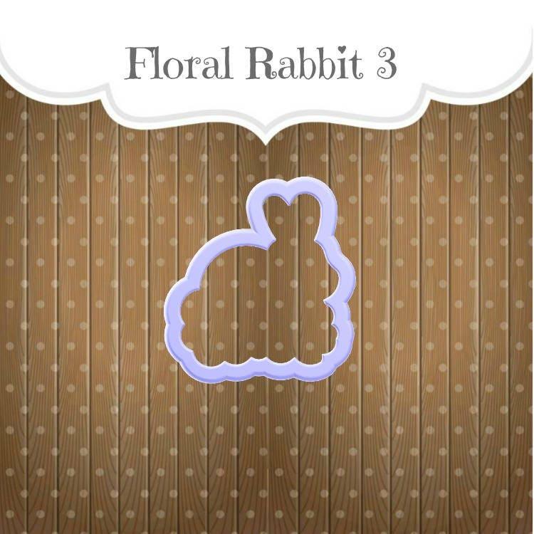 Floral Rabbit 3 Cookie Cutter - Sweetleigh 