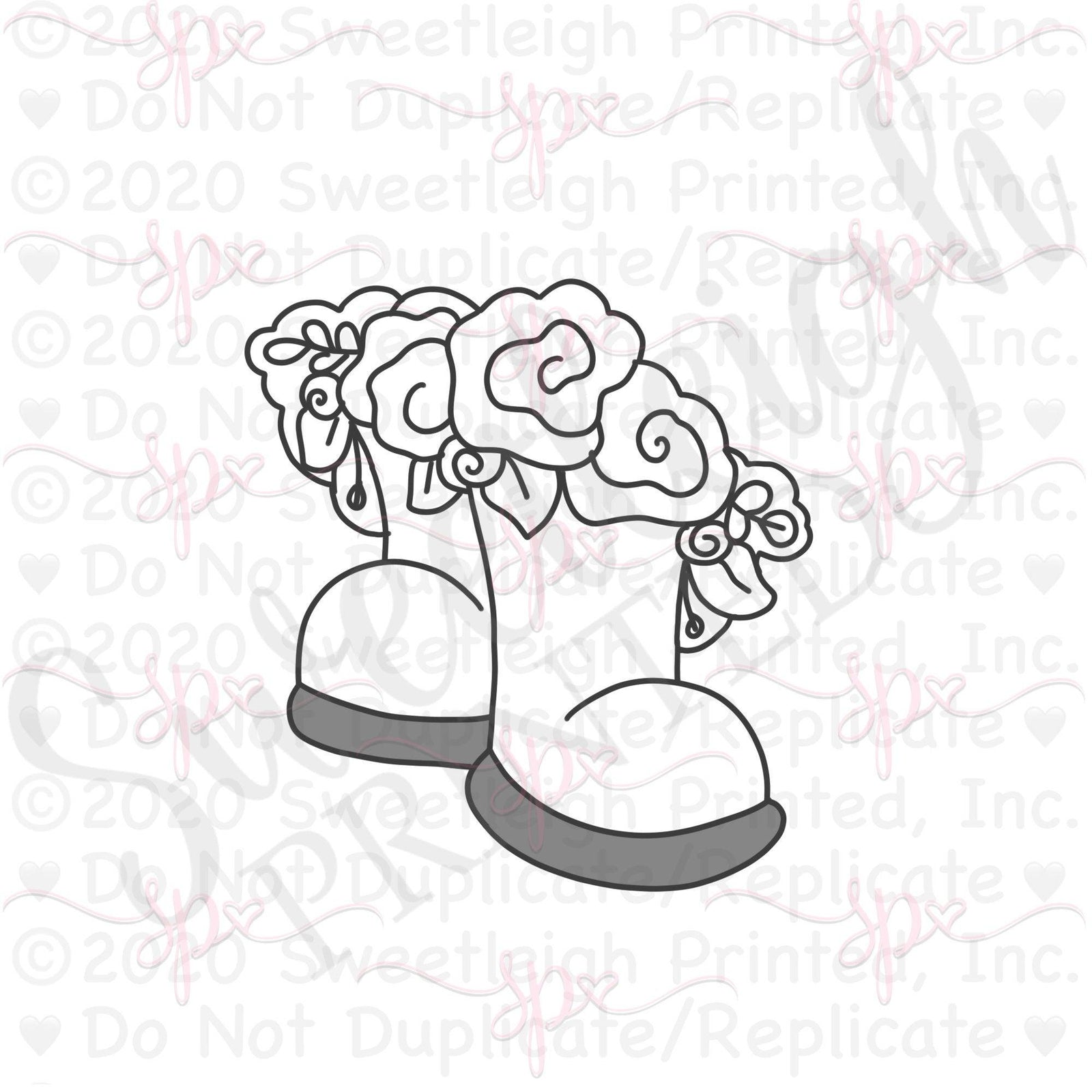 Floral Rainboots Cookie Cutter - Sweetleigh 