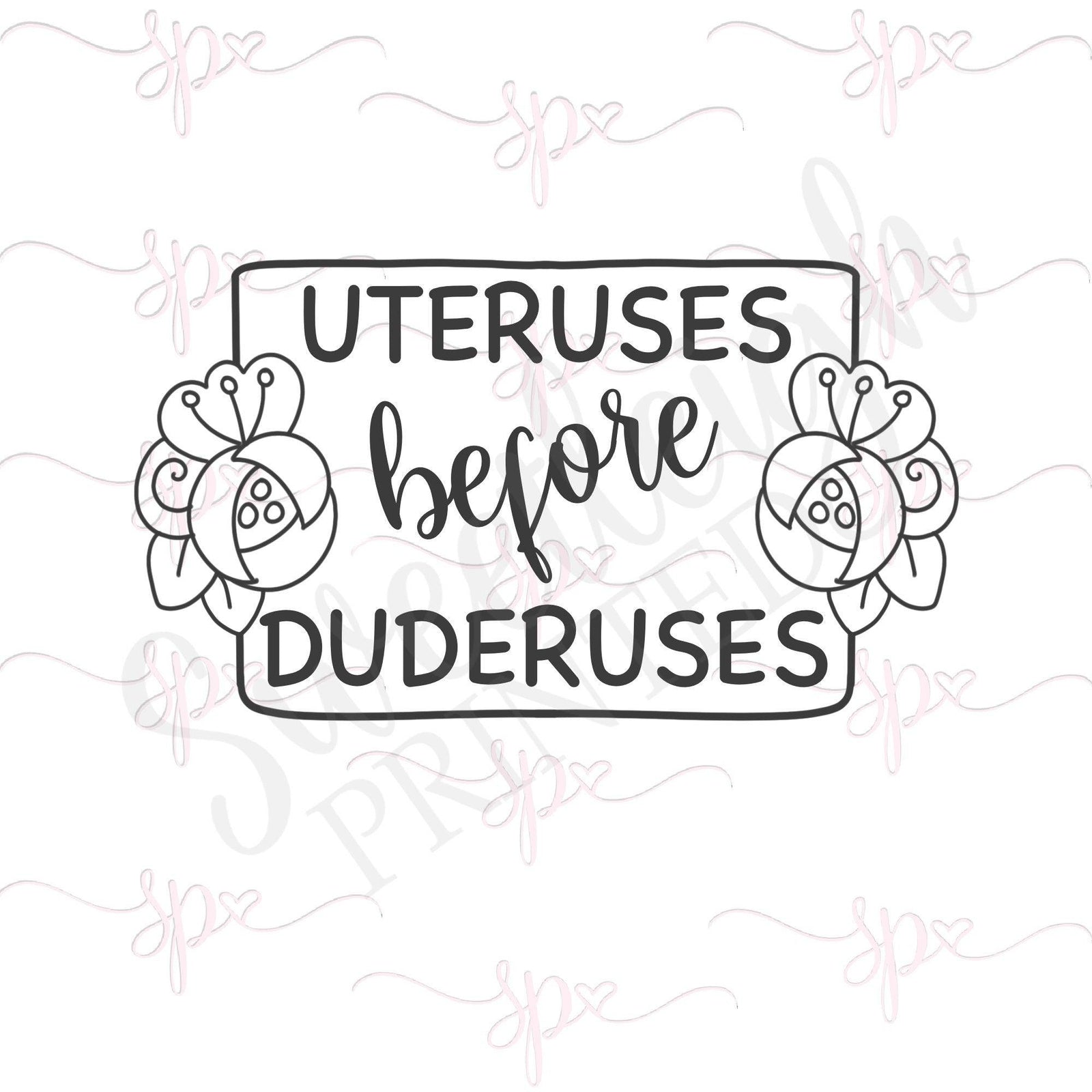 Floral Square Plaque Cookie Cutter - Sweetleigh 